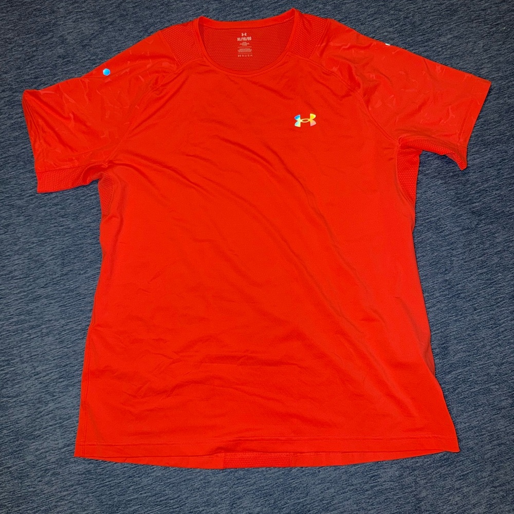 XL Under Armour Vibrant Bright Orange/Red Short Sleeve Tee